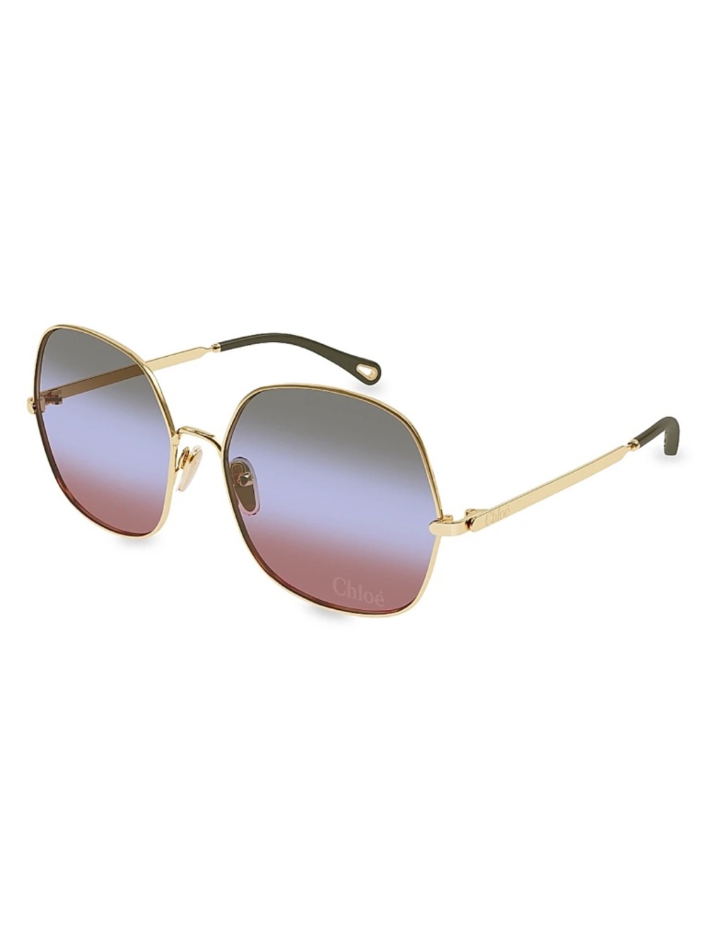 Gold Frame Gradient Purple Lens Sunglasses